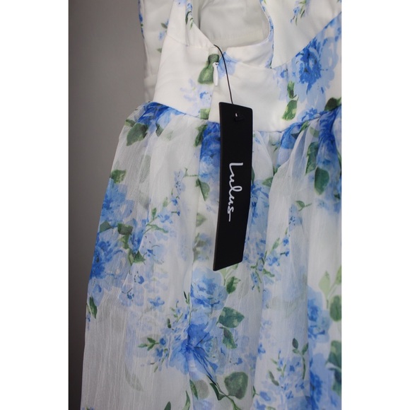 Lulus NWT Cultivate Crushes White Floral Print Tiered Ruffled Midi Dress XSMALL - Picture 11 of 11